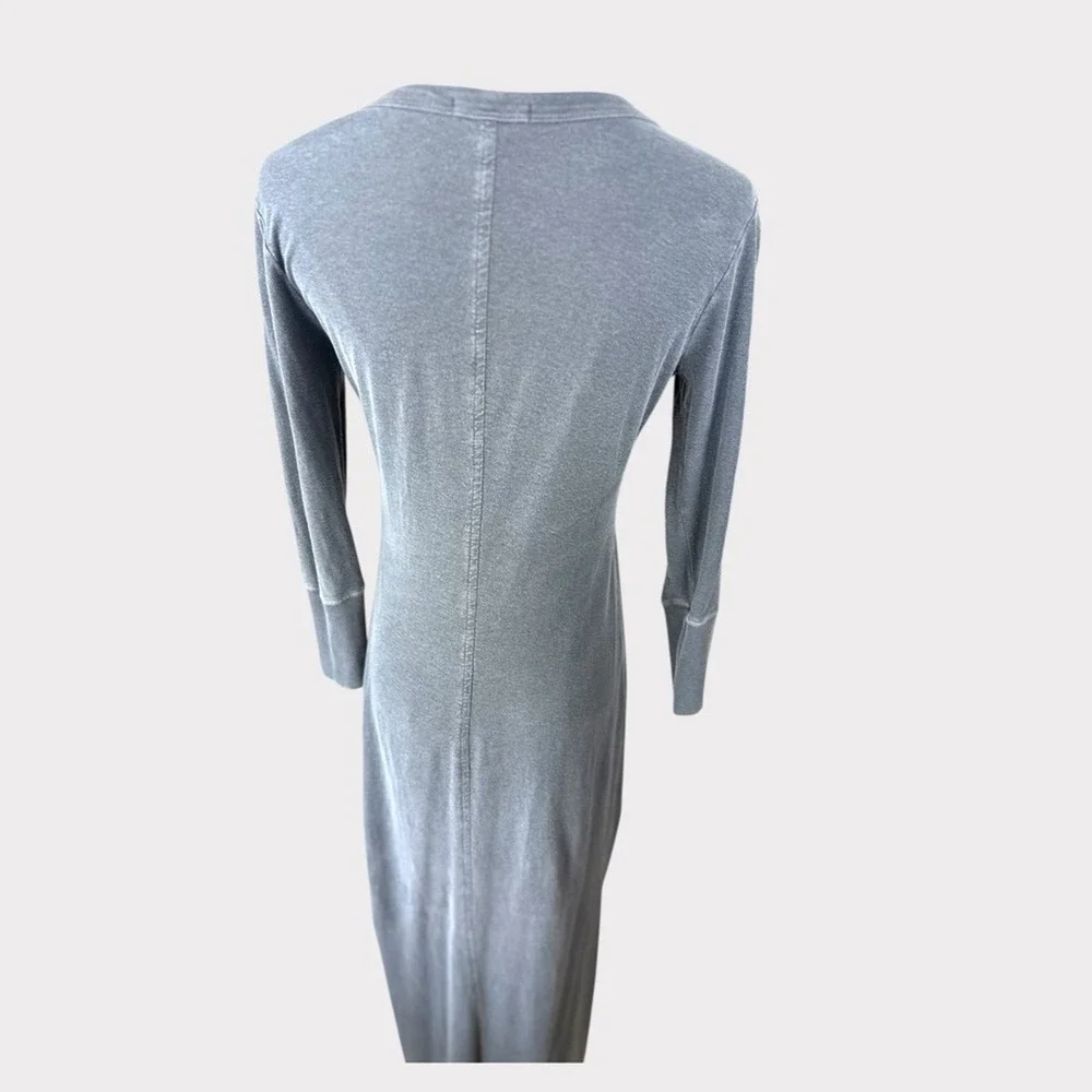 James Perse size 2 = Small the Rib arsenic Long Sleeve scoop neck maxi Dress - Picture 7 of 8